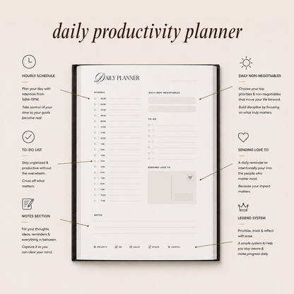 Undated Daily Planner + Gratitude Journal